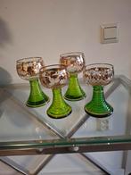 4 Roemer glazen met gouden details, Antiek en Kunst, Ophalen of Verzenden