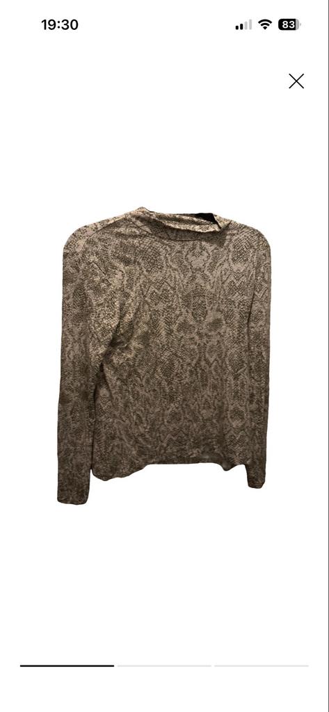 Groen/wit shirt met lange mouwen en col, Kleding | Dames, T-shirts, Maat 38/40 (M), Verzenden, Lange mouw, Gedragen