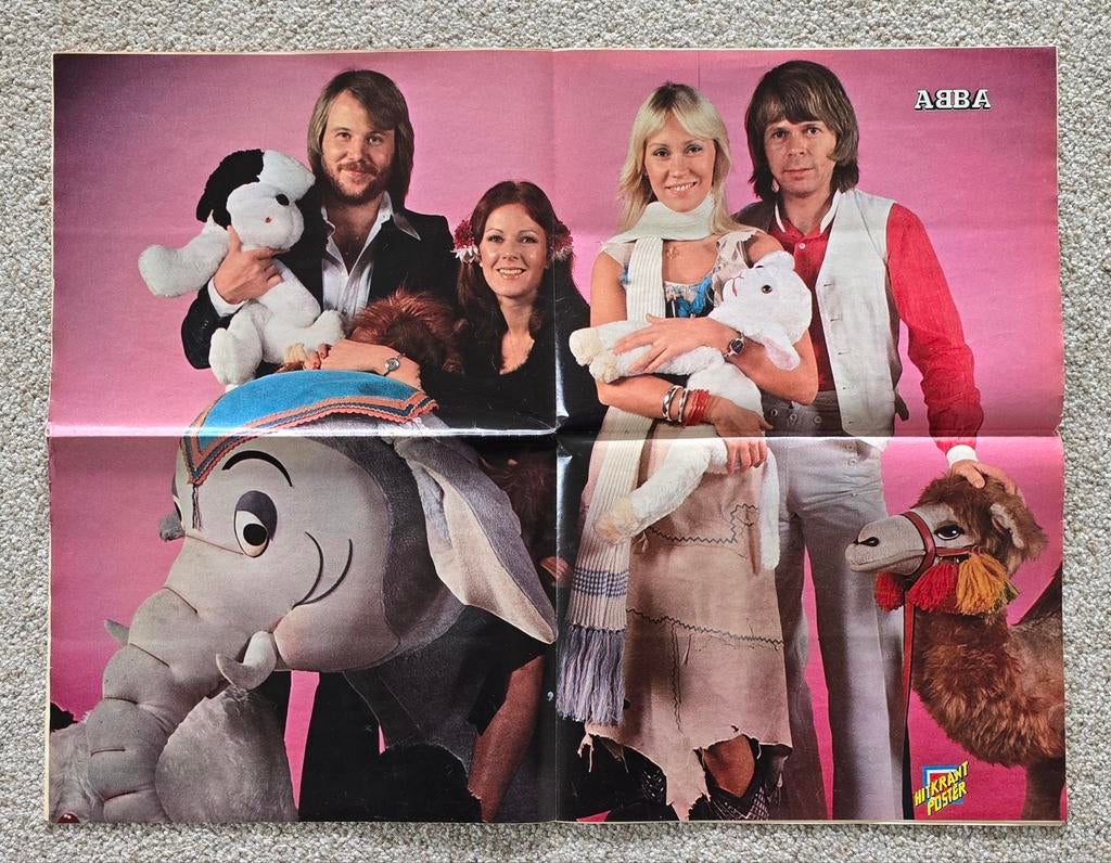 Hitkrant 1977: ABBA poster, Verzamelen, Muziek, Artiesten en Beroemdheden, Ophalen of Verzenden, Poster, Artwork of Schilderij