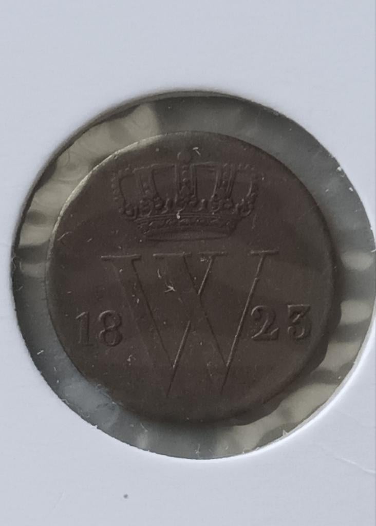 Halve cent Willem I 1823 Br., Ophalen of Verzenden, Koning Willem I, Overige waardes, Losse munt