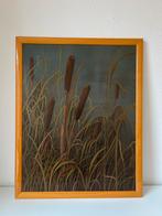 Schilderij Lisdodde van Janneke Hengst, Ophalen of Verzenden