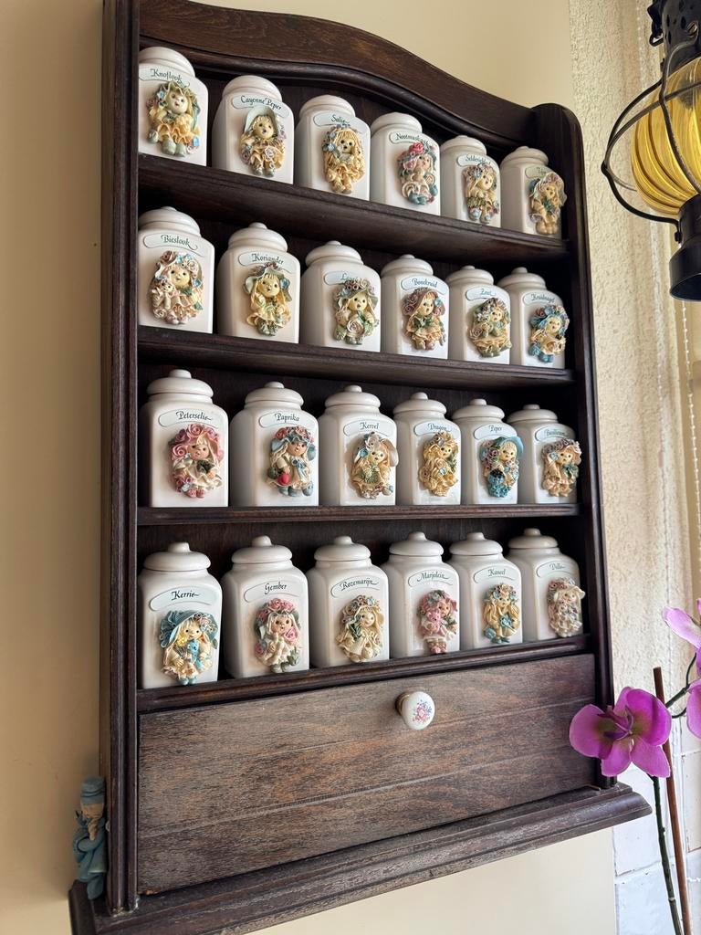 Marjolein Bastin Kruidenrek met Potjes - Compleet Set, Ophalen, Overige typen, Hout, Zo goed als nieuw