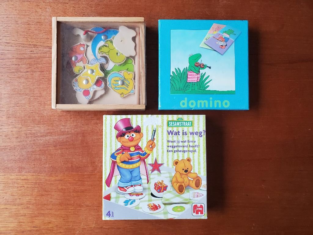 3 x Spel peuter - Domino, vissen hengelen en geheugenspel, Jumbo, Ophalen of Verzenden, Zo goed als nieuw, Vijf spelers of meer