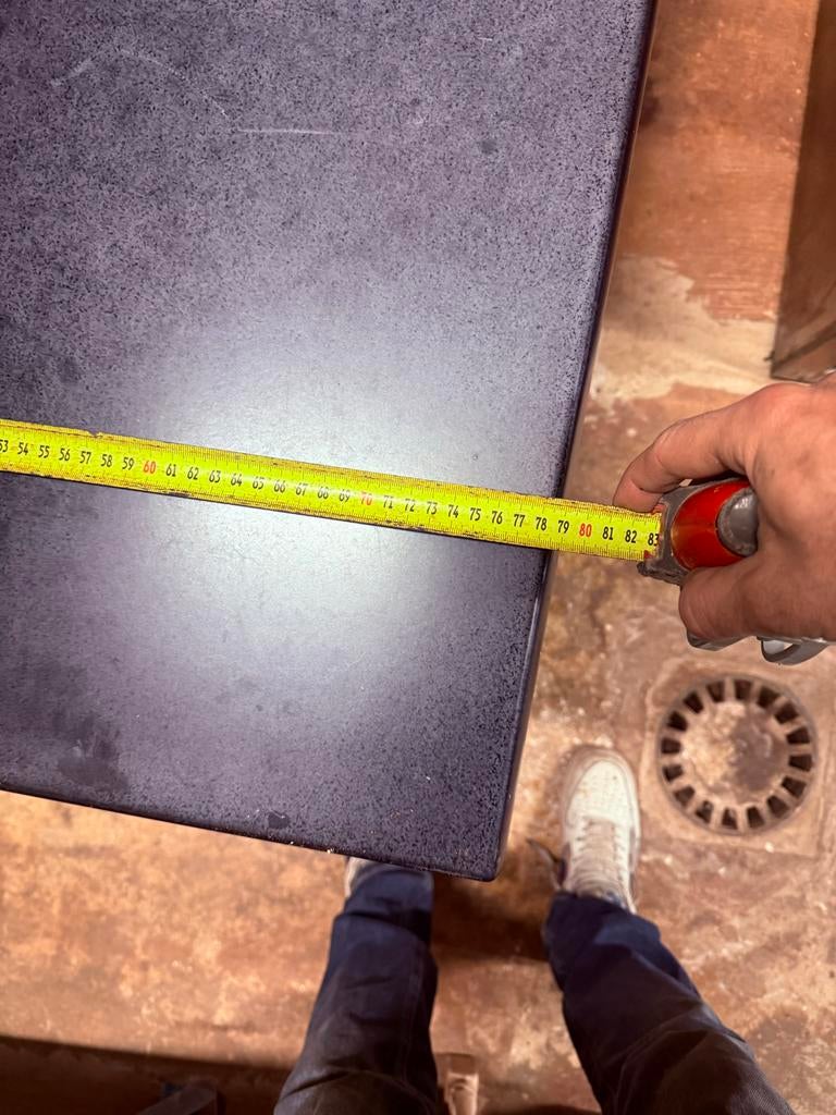 Robuuste restauranttafels met gietijzeren onderstel, Huis en Inrichting, Tafels | Eettafels, Ophalen, Gebruikt, Vierkant, 50 tot 100 cm