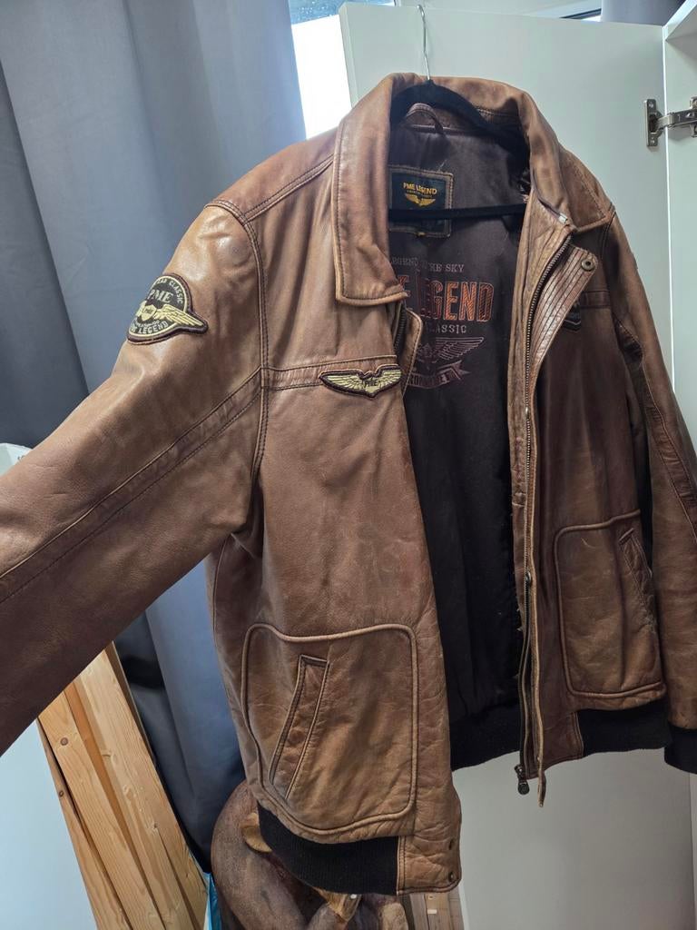 PME Legend Hudson flight jacket buffelleer, Kleding | Heren, Jassen | Winter, Ophalen, Zo goed als nieuw, Overige maten