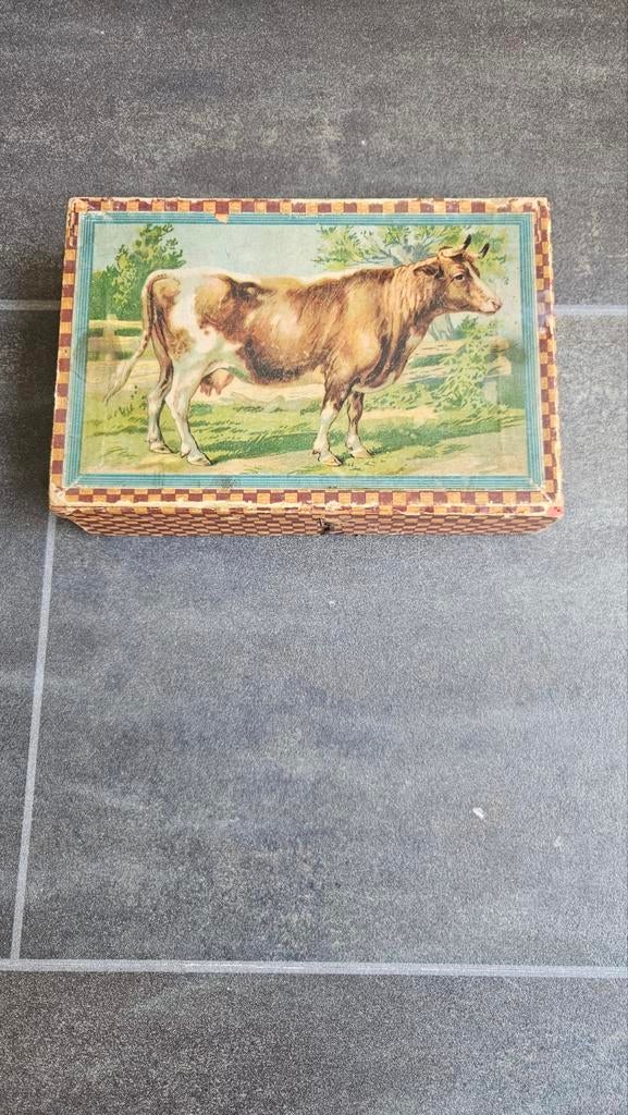 Vintage houten blokkenpuzzel met dierenafbeeldingen, Antiek en Kunst, Antiek | Speelgoed, Ophalen of Verzenden