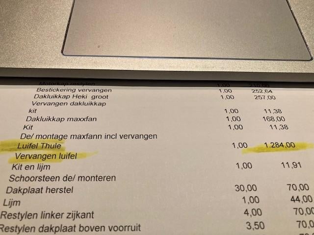 luifel breedte 3.90 uitval 2.50 kleur zwart, Ophalen, Gebruikt