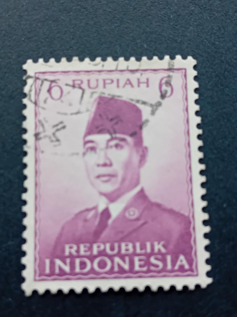 Postzegel Indonesië 6 Rupiah, Ophalen of Verzenden
