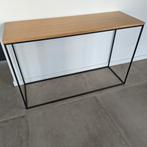 Moderne sidetable zwart staal met eiken blad, Huis en Inrichting, Tafels | Sidetables, Ophalen, 100 tot 150 cm, Zo goed als nieuw