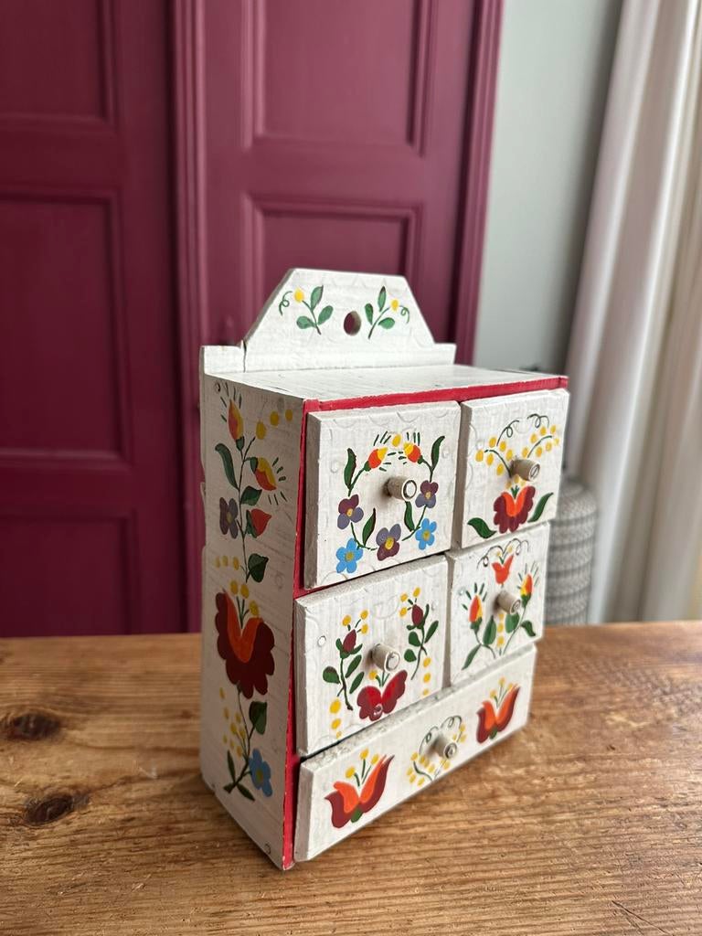 Ladekastje handbeschilderd sieradenkastje, Huis en Inrichting, Kasten | Overige, Ophalen of Verzenden, Gebruikt