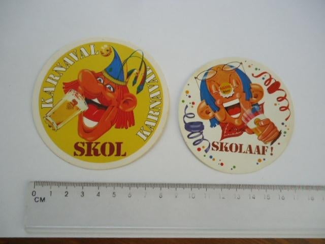 sticker oud SKOL BIER carnaval strip pop art alaaf retro, Verzamelen, Stickers, Zo goed als nieuw, Bedrijf of Vereniging, Verzenden