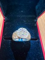 14k gold natural diamonds signet, size 60, Sieraden, Tassen en Uiterlijk, Ringen, 20 of groter, Zo goed als nieuw, Dame of Heer