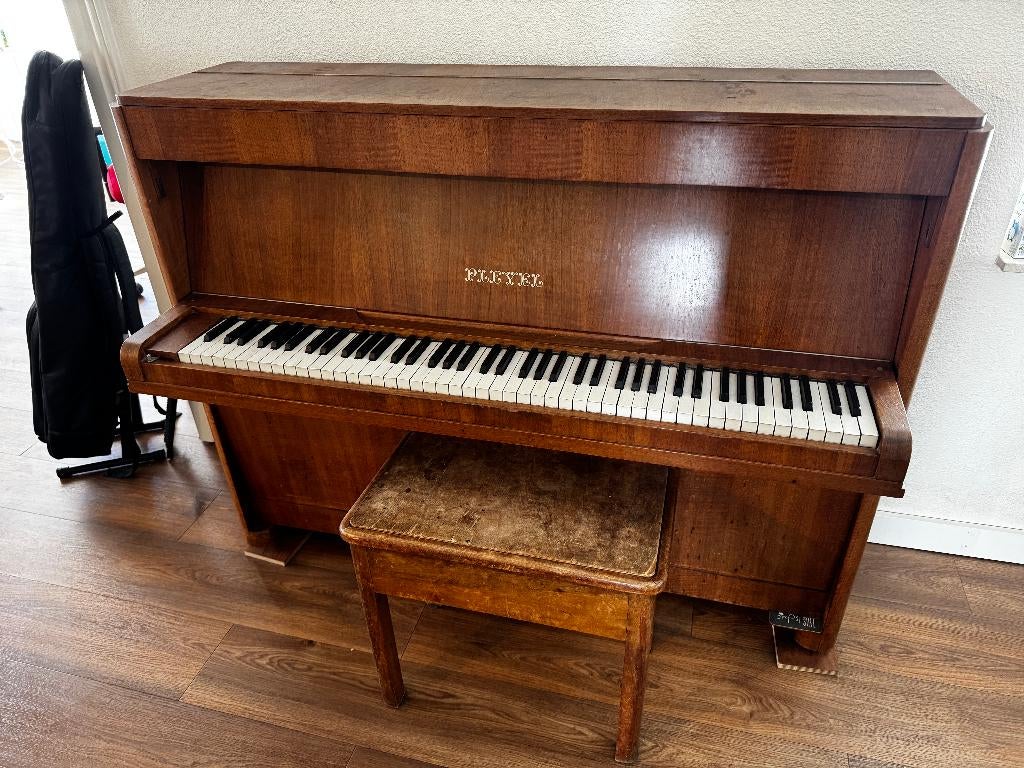 Piano Pleyel, Muziek en Instrumenten, Piano's, Ophalen, Gebruikt, Bruin, Piano