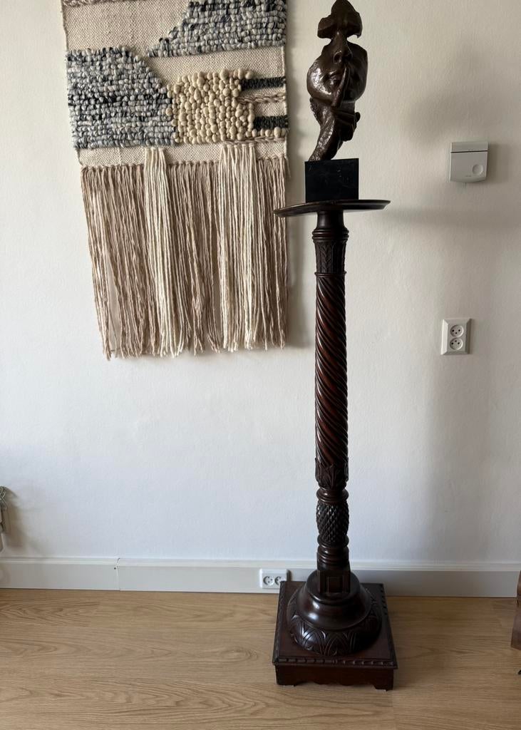 19e-eeuwse pedestal torchere, Ophalen, Gebruikt
