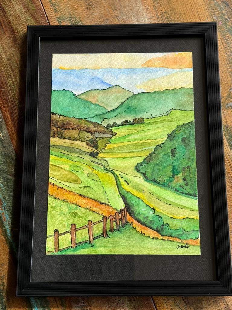 Landschap met bergen, Antiek en Kunst, Kunst | Schilderijen | Klassiek, Ophalen of Verzenden