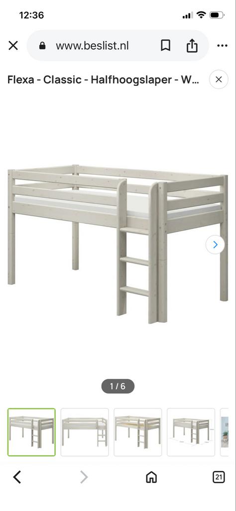 Flexa Classic bed om te bouwen tot hoogslaper (incl.), Ophalen, Hoogslaper, Eenpersoons, 210 cm