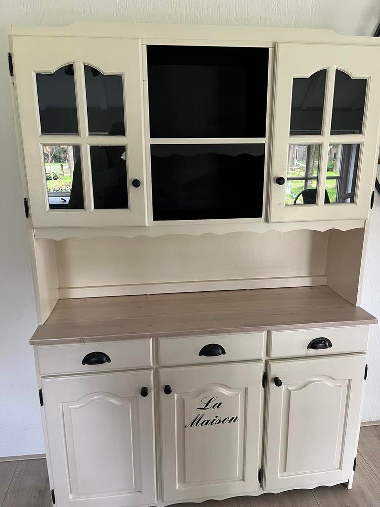 Buffetkast, kleur wit, Huis en Inrichting, Kasten | Buffetkasten, Ophalen, Gebruikt, Landelijk, 150 tot 200 cm