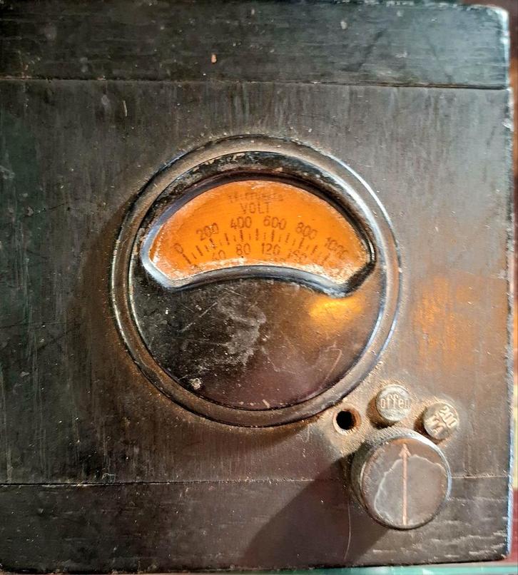 Vintage Analoog Paneelmeter - Volt, Antiek en Kunst, Antiek | Gereedschap en Instrumenten, Ophalen of Verzenden