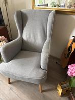 Grijze oorfauteuil (LIMERI), Ophalen, Hout, 75 tot 100 cm, Zo goed als nieuw