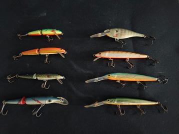 Kunstaas , 8 diverse Rapala pluggen , zie beschrijving beschikbaar voor biedingen