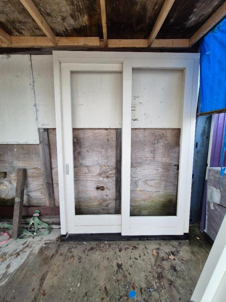 Schuifpui met kunststof onderdorpel 186x254cm-NIEUW, Doe-het-zelf en Verbouw, Kozijnen en Schuifpuien, Nieuw, Schuifpui, Hout