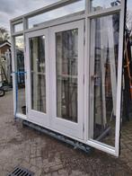 Hardhout kozijn met dubbele deuren en zijlichten boven licht, Doe-het-zelf en Verbouw, Deuren en Horren, Ophalen of Verzenden