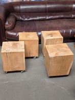 Massief eikenhouten blokken op wieltjes, Ophalen, Hout, Minder dan 55 cm