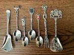 6 diverse lepeltjes +1 vorkje, Antiek en Kunst, Ophalen of Verzenden