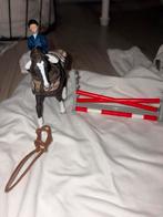 Schleich paard met ruiter en hindernis, Ophalen of Verzenden, Gebruikt, Overige typen