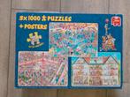 Jan van Haasteren - 3x1000 Puzzels + Posters, Ophalen, 500 t/m 1500 stukjes, Gebruikt, Legpuzzel