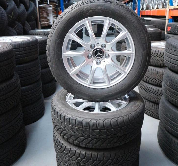 Mercedes C-klasse velgen 16 inch + winterbanden 5x112, Auto-onderdelen, Banden en Velgen, Banden en Velgen, Winterbanden, 16 inch