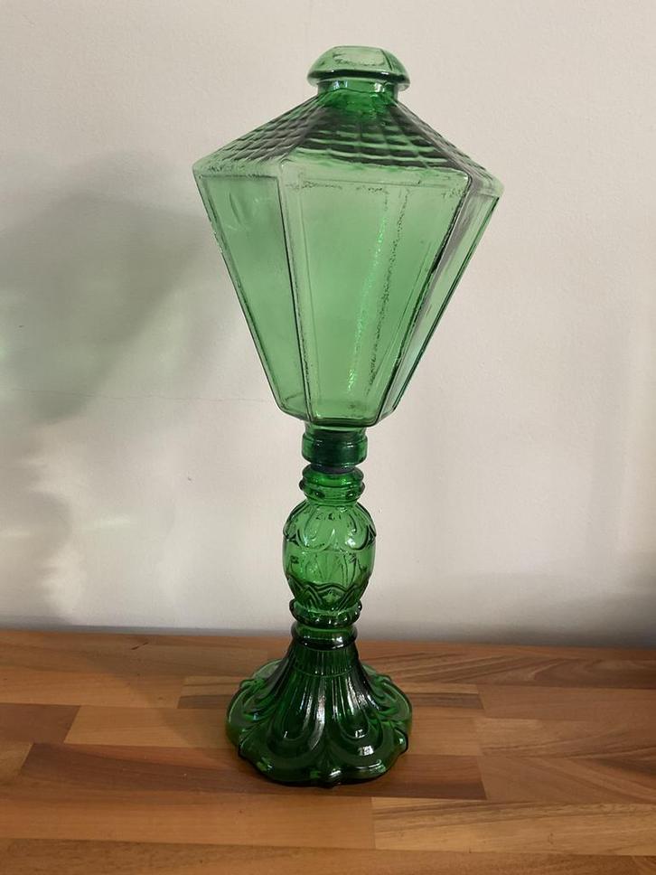 Orvieto Nello Gori made in Italy groene glazen lantaarn, Antiek en Kunst, Antiek | Glas en Kristal, Ophalen of Verzenden