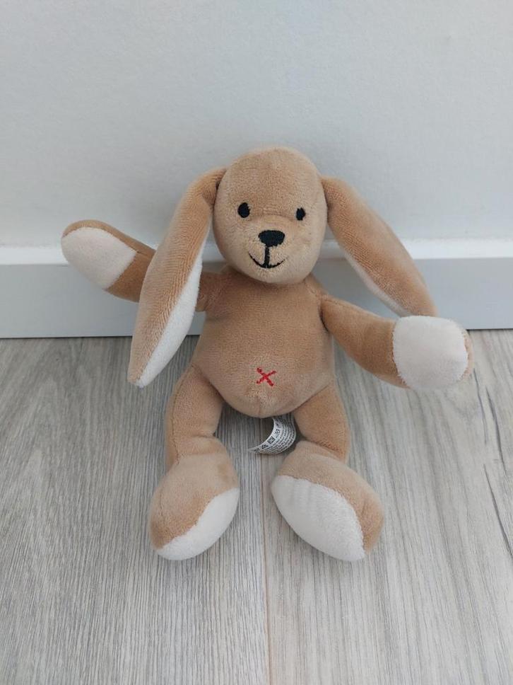 Knuffel hema konijn haas kruisje buik bruin K9893, Kinderen en Baby's, Speelgoed | Knuffels en Pluche, Zo goed als nieuw, Ophalen of Verzenden