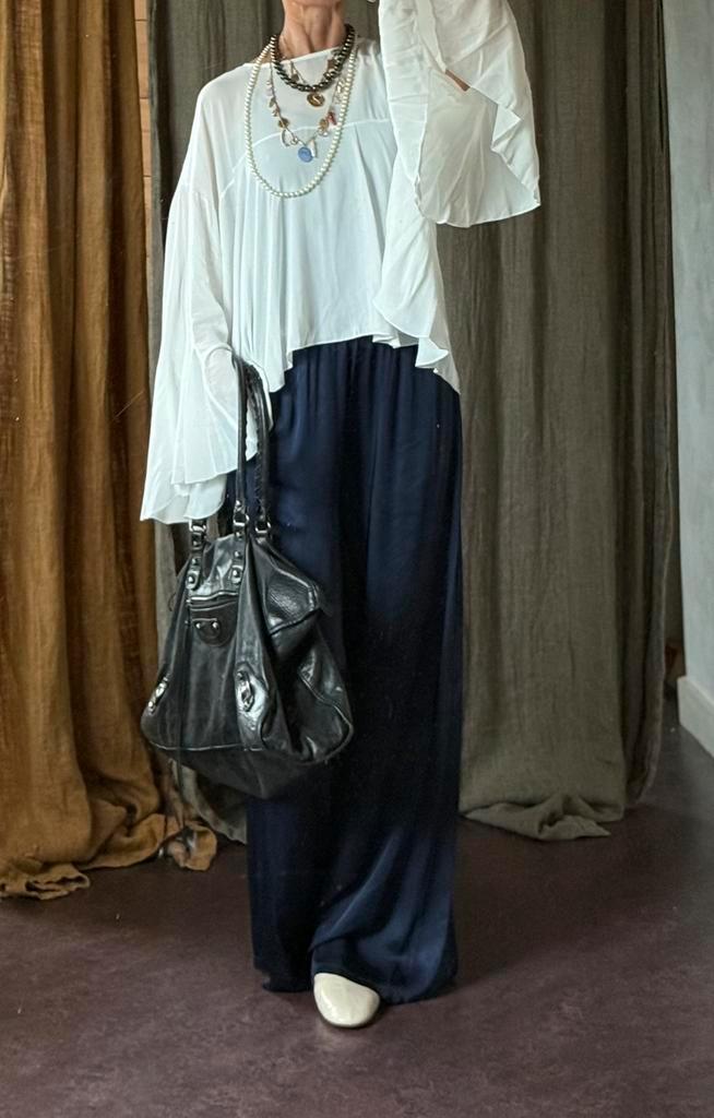 Mooie wijde prachtige blouse vib m 36 38 Italy designer, Kleding | Dames, Blouses en Tunieken, Nieuw, Maat 36 (S), Wit, Ophalen of Verzenden