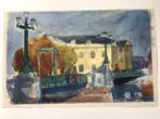 Aquarel Joop Willems (1915- 1989)Kattenburgerbrug Amsterdam, Antiek en Kunst, Kunst | Schilderijen | Modern, Ophalen of Verzenden