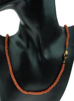 Sale! Lange bloedkoraal antieke ketting 14k slot goud dames, Sieraden, Tassen en Uiterlijk, Antieke sieraden, Verzenden, Goud