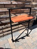Zwartstaal kapstok met hout, Huis en Inrichting, Tafels | Sidetables, Ophalen, 50 tot 100 cm, Zo goed als nieuw, Metaal