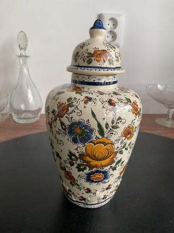 Antieke vintage vaas Flora Delft Holland polychroom beschikbaar voor biedingen