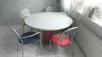 Ronde eettafel uitklapbaar met 6 stoelen, Huis en Inrichting, Tafels | Eettafels, Ophalen, Gebruikt, Design, Rond