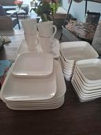 Vierkant wit servies, Huis en Inrichting, Keuken | Servies, Ophalen, Gebruikt