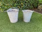 2 Brocante Zinken emmer(s), Antiek en Kunst, Curiosa en Brocante, Ophalen of Verzenden