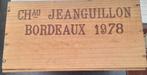 Vintage wijnkist Chateau Jeanguillon Bordeaux 1978, Ophalen of Verzenden, Gebruikt, Minder dan 50 cm