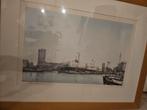 Schilderij De Leuvehaven Rotterdam, Antiek en Kunst, Kunst | Etsen en Gravures, Ophalen