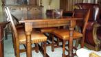 Antique Engelse tafel met 6stoelen Leder, Antiek en Kunst, Antiek | Meubels | Tafels, Ophalen