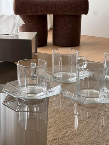 Vintage franse Arcoroc - Octime, set van 4 glazen beschikbaar voor biedingen