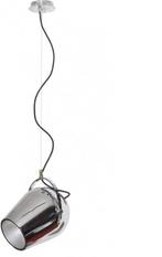 Design spotlight - Moderne hanglamp van verchroomd staal, Ophalen of Verzenden, Zo goed als nieuw, Metaal, Modern
