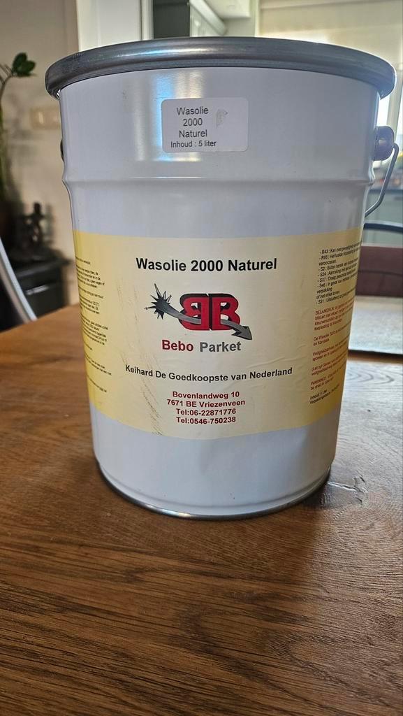 Wasolie Hardwaxolie 5L - BEBO Parket, Doe-het-zelf en Verbouw, Verf, Beits en Lak, Nieuw, Beits, 5 tot 10 liter, Overige kleuren