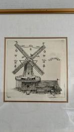 Rob Boerjan , originele ets oplage 50, molen de Kat, Antiek en Kunst, Kunst | Etsen en Gravures, Ophalen of Verzenden