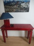 Side Tables / gang tafel met lamp, diep rood, 25 tot 50 cm, 100 tot 150 cm, Kunststof, Modern