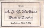 Baak bij Zutphen Café A.J.G. Herfkens 50/60er jaren, Verzamelen, Suikerzakjes, Ophalen of Verzenden, Nederland